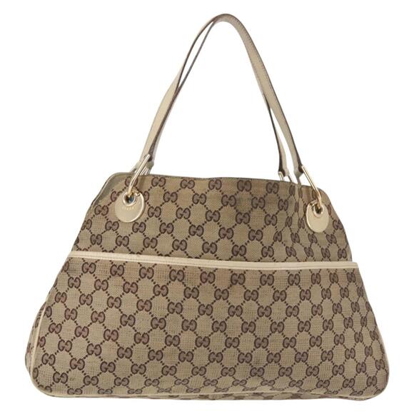 GUCCI GG Canvas Tote Bag Beige Gold - Picture 1 of 12